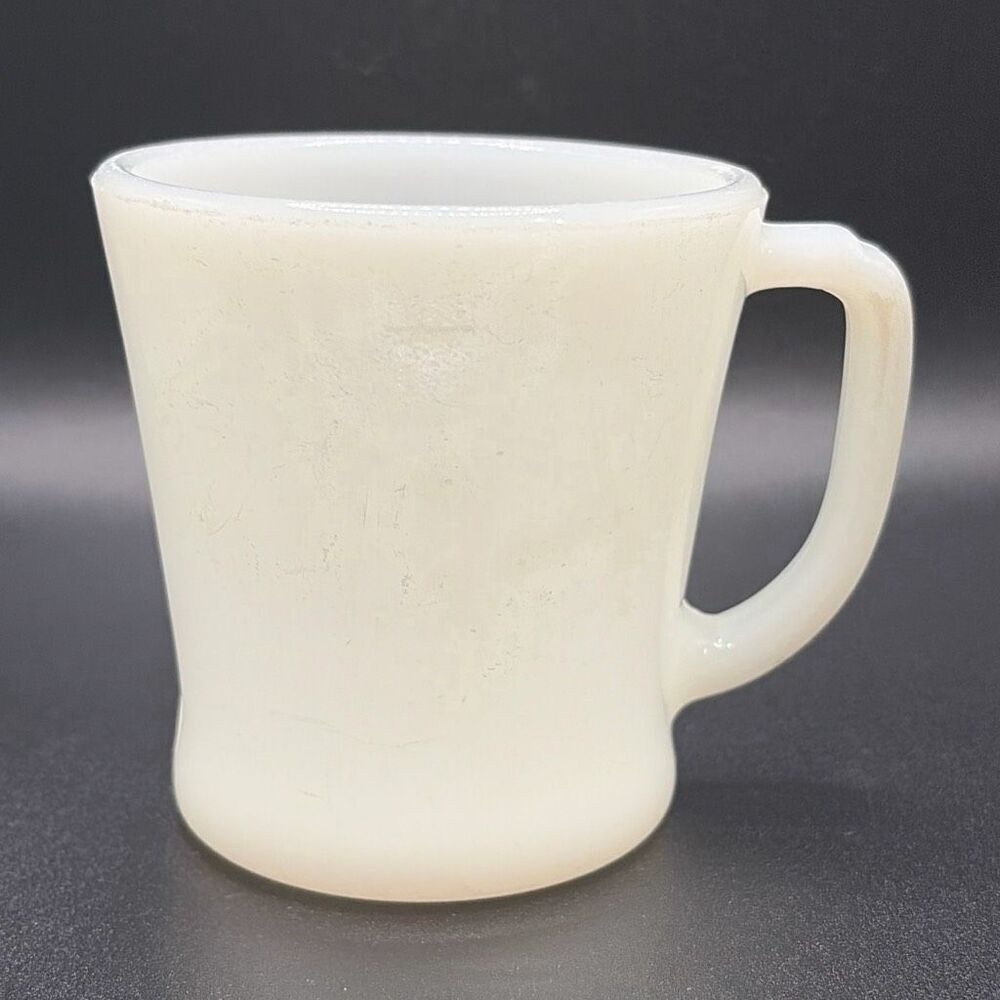 Vintage Fire King White Milk Glass Set of 2 Coffee Mugs 8oz USA 1950's - Picture 7 of 11